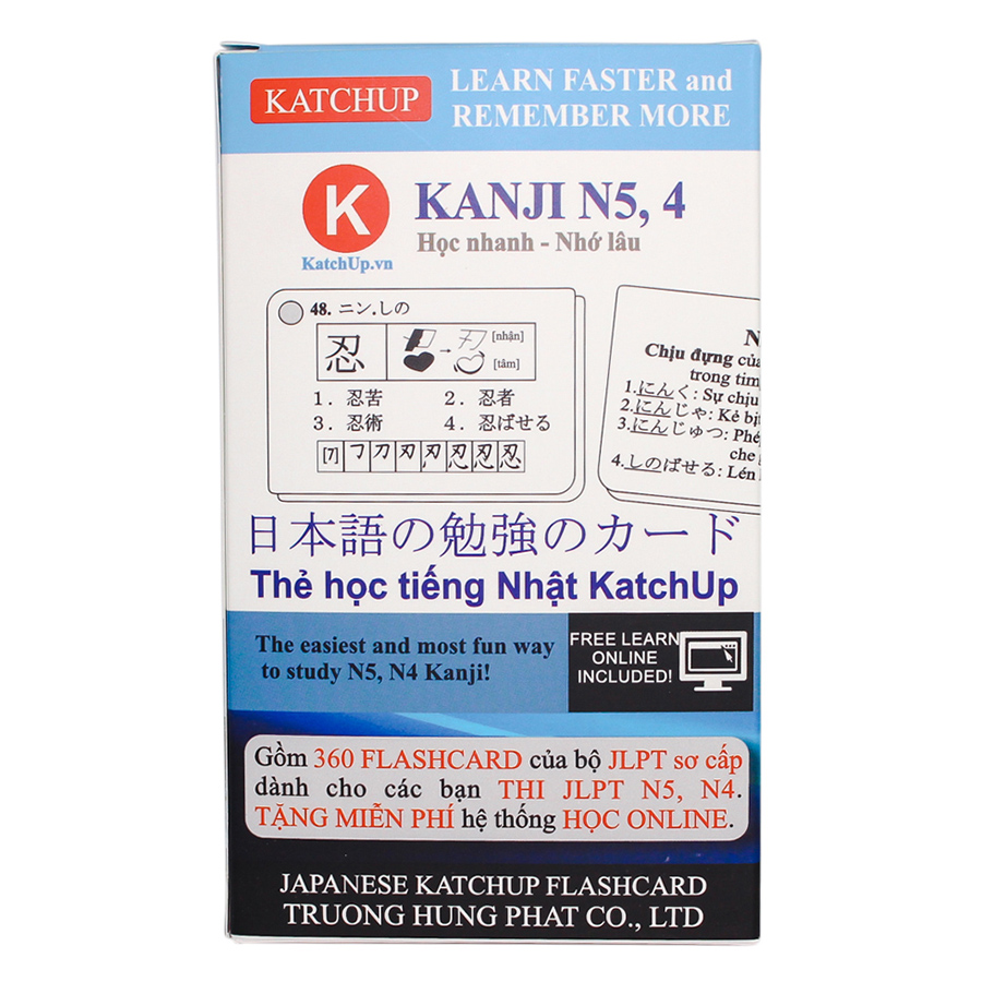 Bộ KatchUp Flashcard Hán Tự Sơ Cấp (Kanji N5,4) Kèm Học Và Thi Online