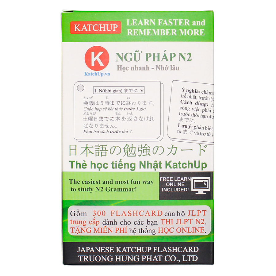 Bộ KatchUp Flashcard Ngữ Pháp N2 (Soumatome N2) Kèm Học Và Thi Online