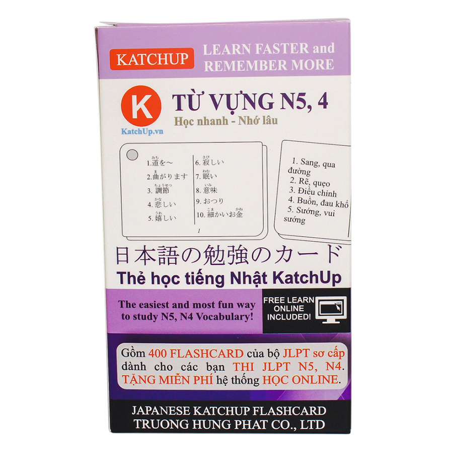 Bộ KatchUp Flashcard Từ Vựng Sơ Cấp N5,4 (Minna No Nihongo) Kèm Học Và Thi Online