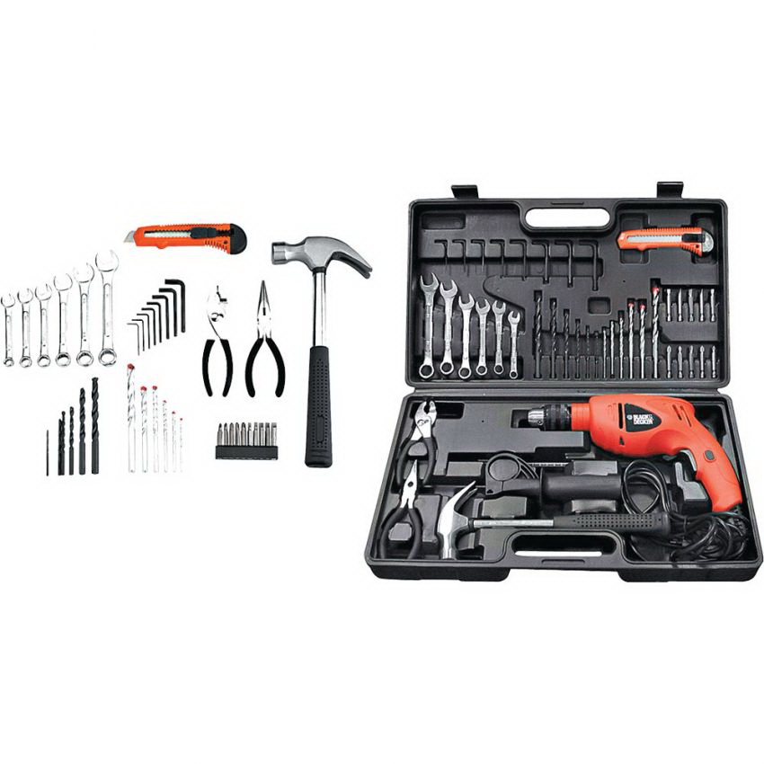 Máy Khoan Búa 120 Chi Tiết Black & Decker HD560K-B1 - Cam
