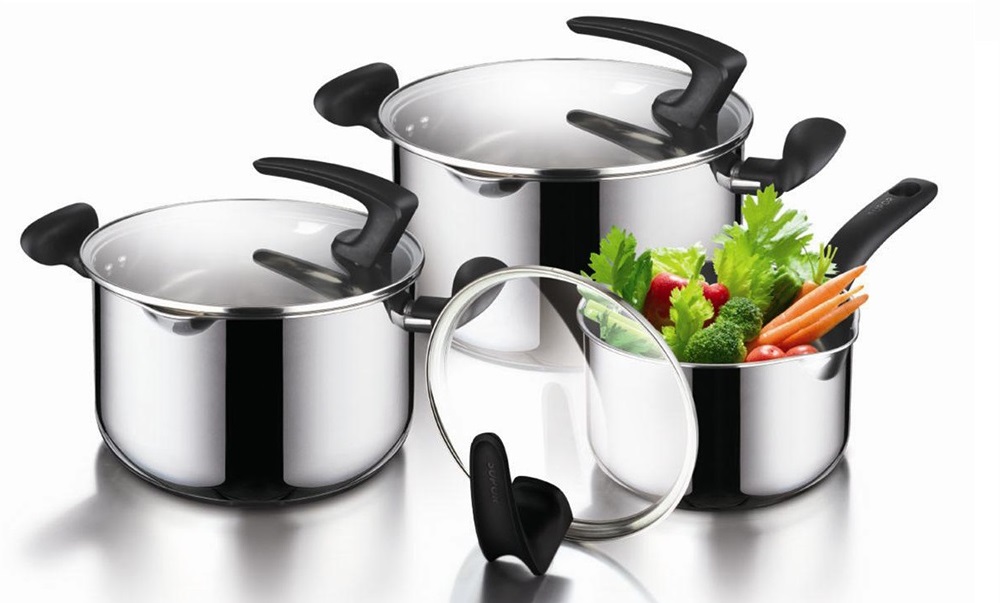 Bộ Nồi Canh Inox 3 Cái Supor 16, 20, 24 cm (1.8L, 3.2L, 5.4L) - HT10004-T1