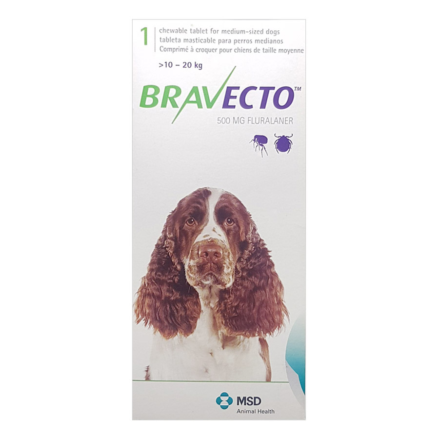 Thuốc Hỗ Trợ Điều Trị Rận Tai Ve Ghẻ Bọ Chét Chấy Chó Msd Bravecto1020 10 - 20 Kg