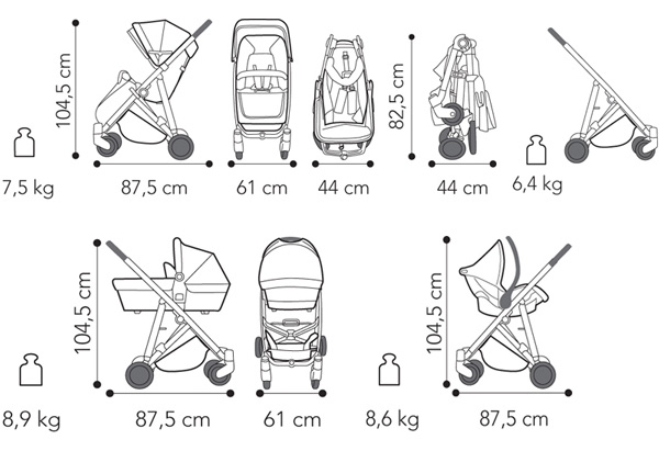 Bộ xe đẩy Brevi Crytal BRE719