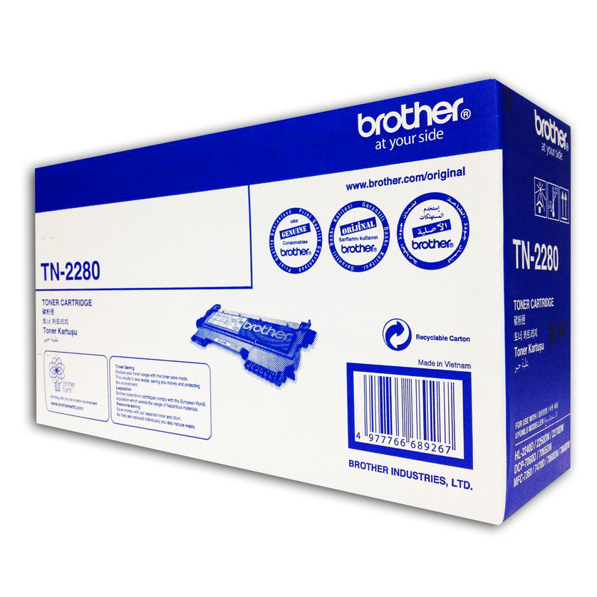 Brother TN-2280 Toner Cho HL-2240D/2250DN/2270DW/FAX-2840 (High-Yield) - Hàng Chính Hãng