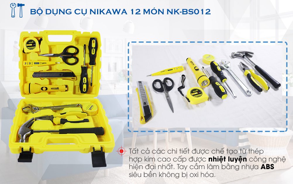 Bộ Dụng Cụ 12 Món Nikawa Tools NK-BS012 – Vàng