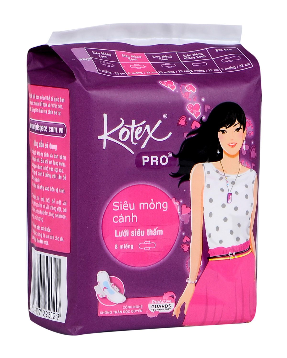 Băng Vệ Sinh Kotex Pro Siêu Mỏng Cánh 8