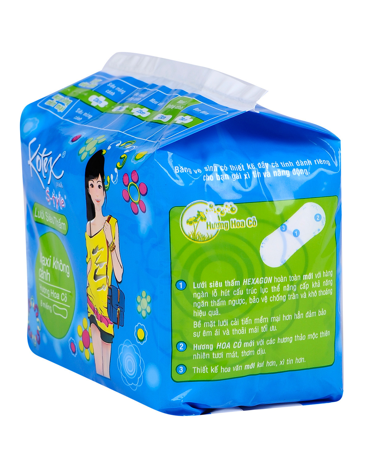 Băng Vệ Sinh Kotex Khô Thoáng Lưới Siêu Thấm - Maxi Không Cánh 8