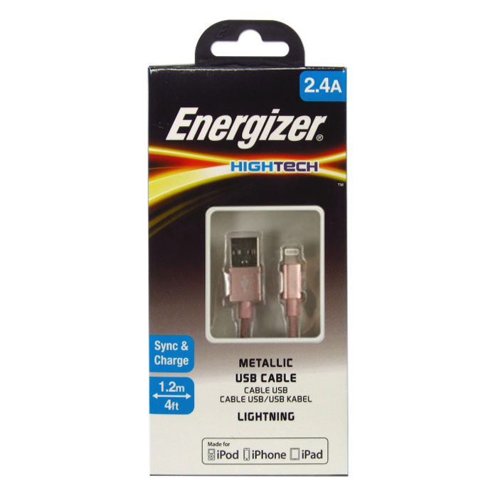 Cáp Sạc Energizer Lightning  1.2m Metallic - Hàng Chính Hãng