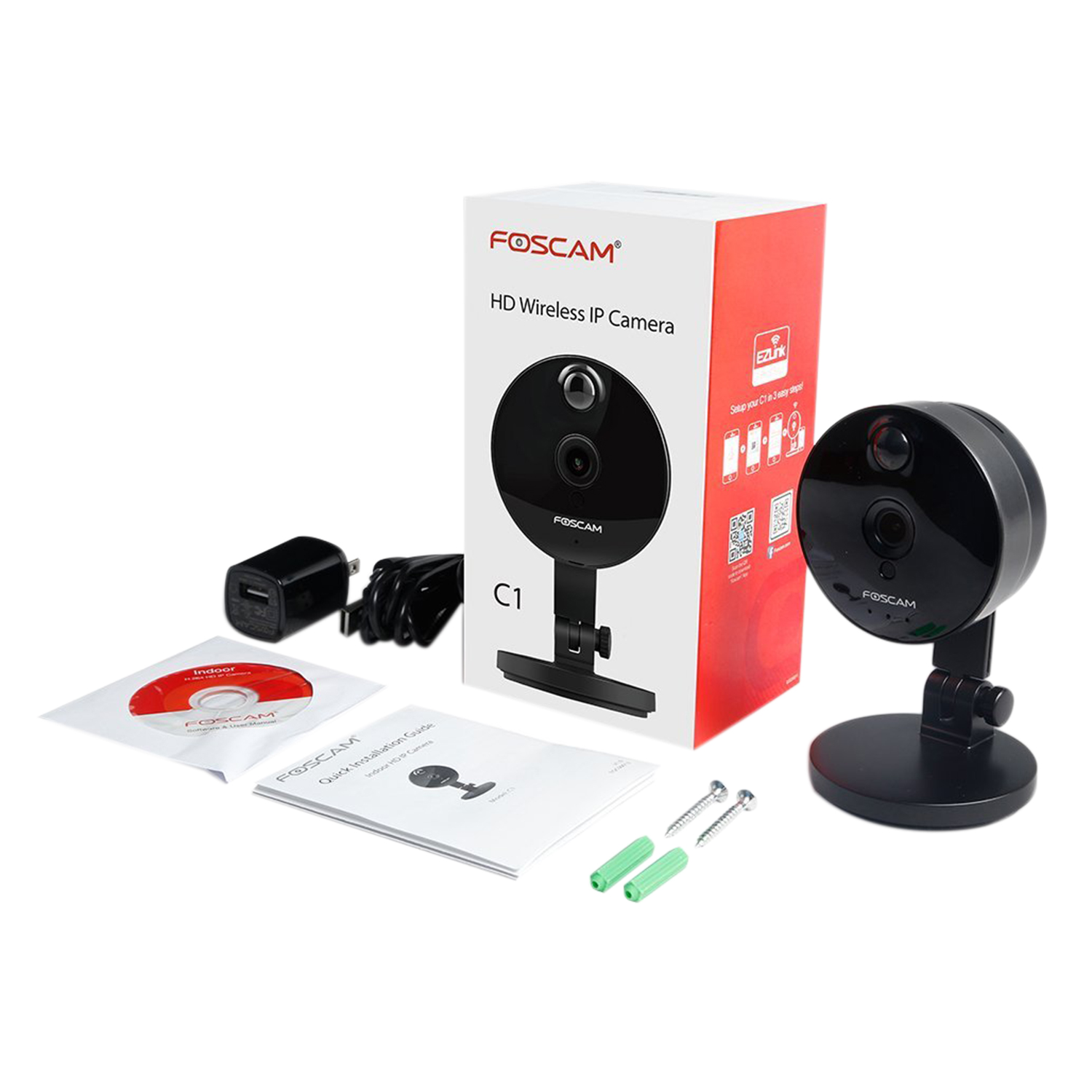 Camera IP WIFI Quan Sát Foscam C1 - Đen - Hàng Chính Hãng