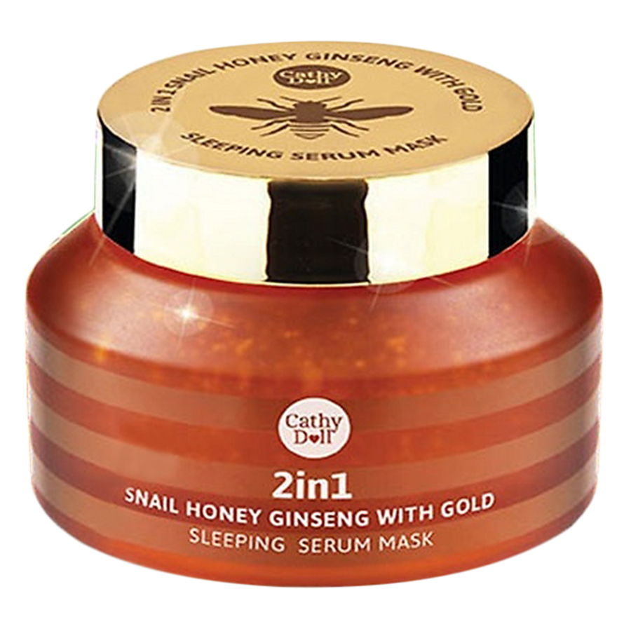 Mặt Nạ Ngủ Vàng Cathy Doll 2in1 Snail Honey Ginseng With Gold Sleeping Serum Mask (70g)