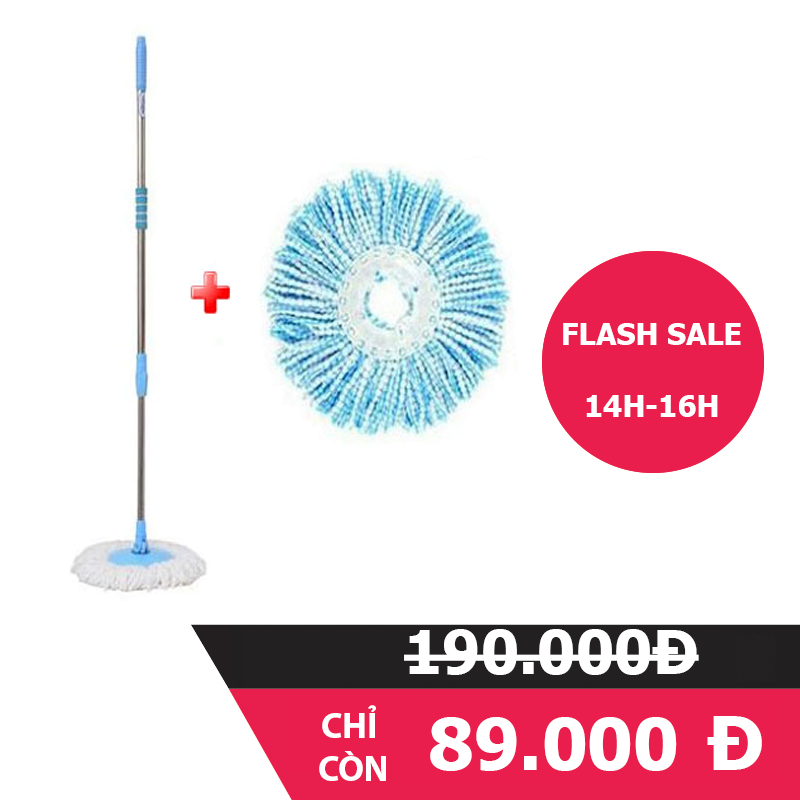 Cây Lau Nhà Fashion Mop Homeeasy + 1 Bông Lau