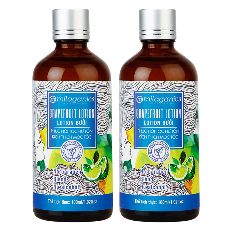 Lotion bưởi Milaganics Phục Hồi Tóc Hư Tổn