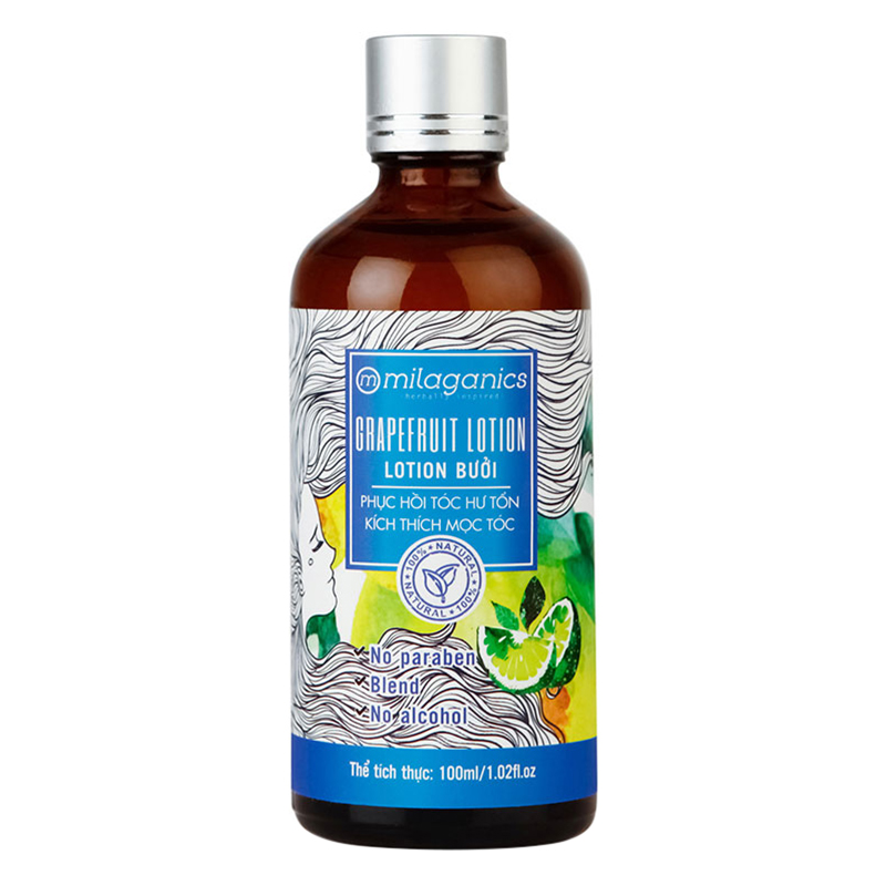 Lotion bưởi Milaganics Phục Hồi Tóc Hư Tổn
