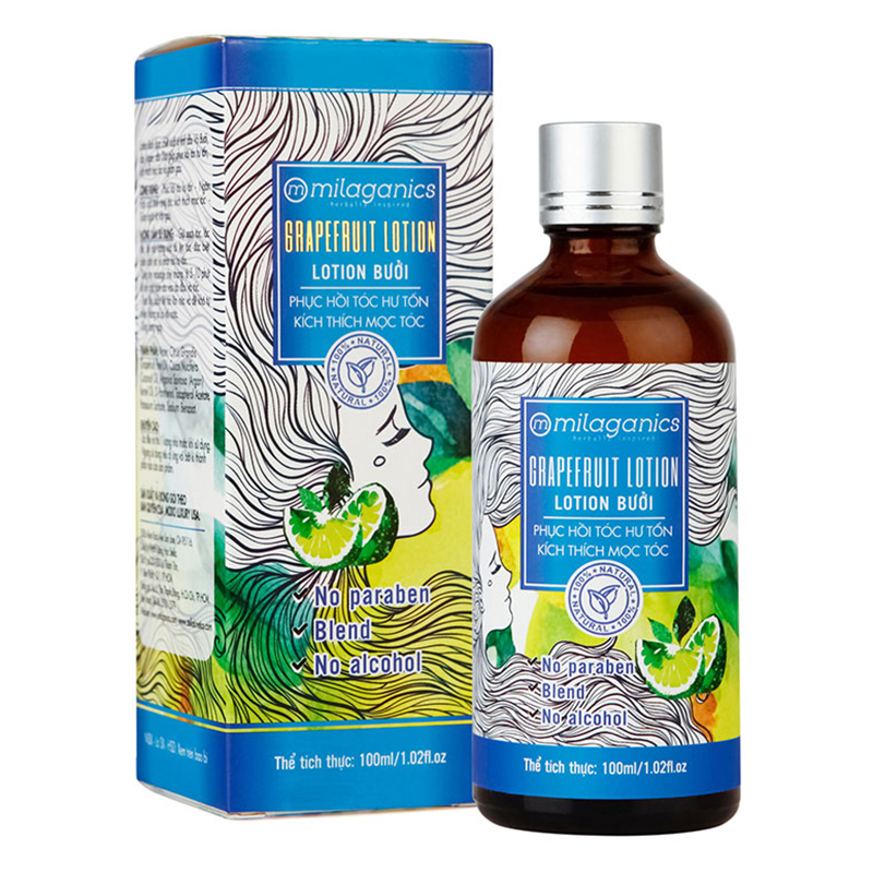 Lotion bưởi Milaganics Phục Hồi Tóc Hư Tổn