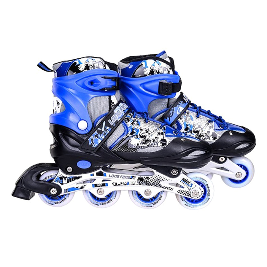 Bộ Giày Patin PTB 3 In 1 Size L - Xanh + Tặng Cặp Găng Tay Chống Nắng Sportslink CBPTBXL