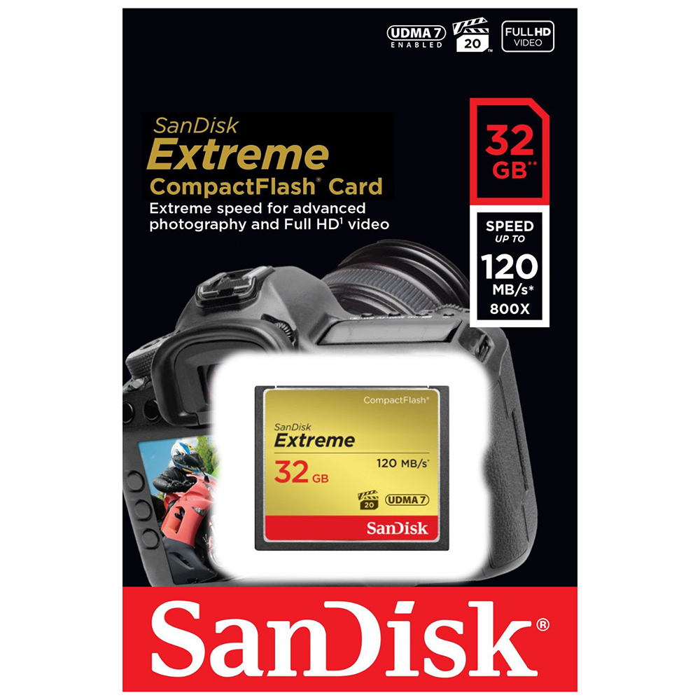 Thẻ Nhớ CF Extreme 800X SanDisk 32GB - 120MB/s - Hàng chính hãng