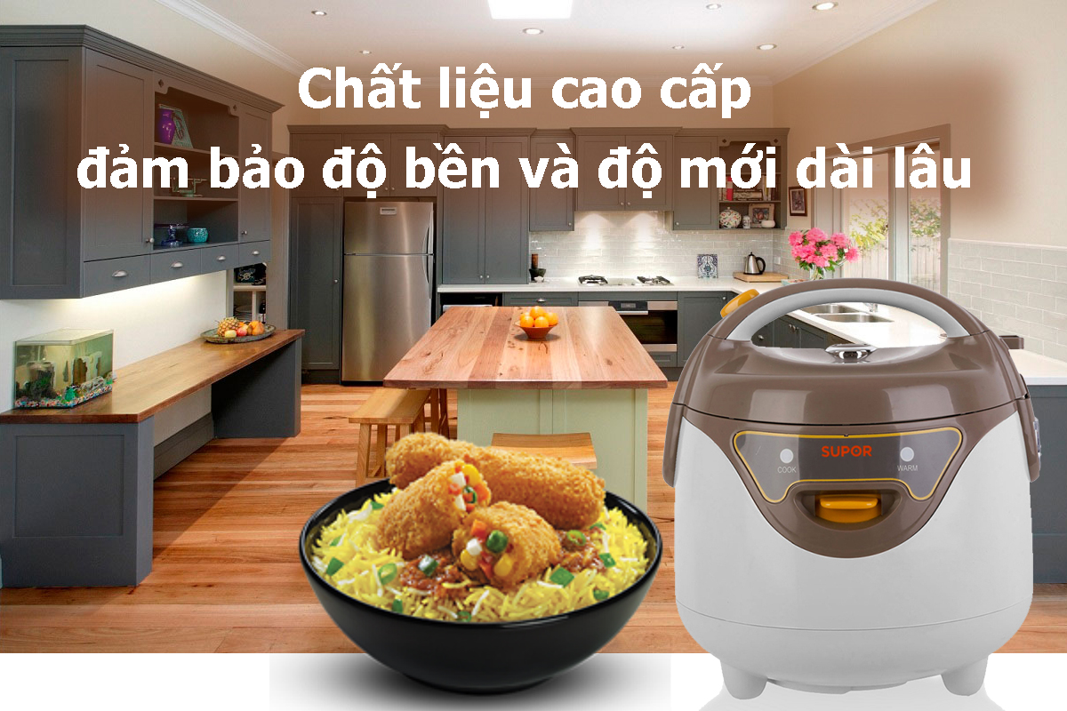 (Hàng chính hãng) Nồi cơm điện Mini Supor CFXB-16YB3VN-36 0.8l (Trắng nâu)