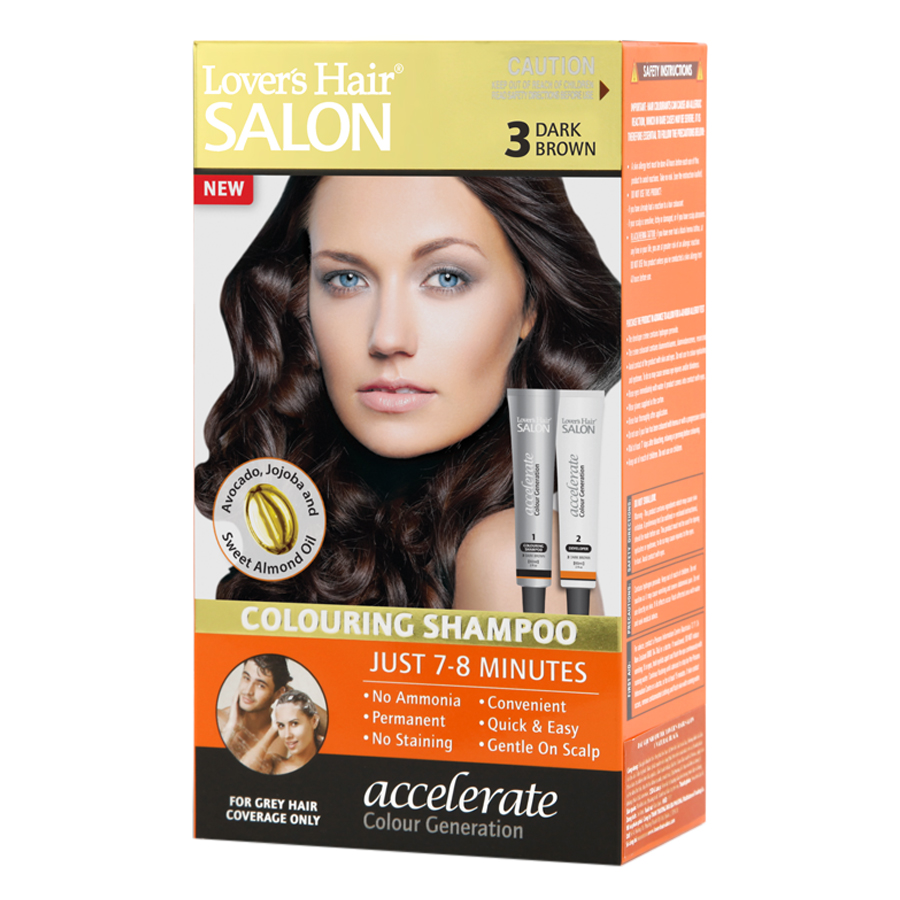 Dầu Gội Nhuộm Tóc Lover's Hair Salon 3 Dark Brown Wellwisse 9700041
