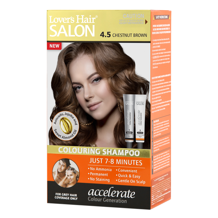 Dầu Gội Nhuộm Tóc Lover's Hair Salon 4.5 Chestnut Brown Wellwisse 9700038 (60ml / Tuýp)