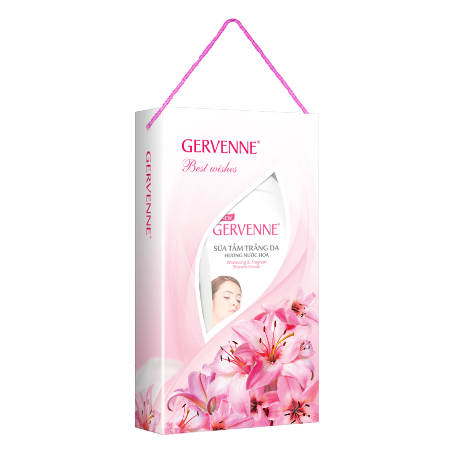 Combo Gervenne 3: Hộp Quà Sữa Tắm Trắng Da Hương Hoa Lily Xanh (450g) + Hộp Quà Sữa Tắm Trắng Da Hương Hoa Lily Hồng (450g)