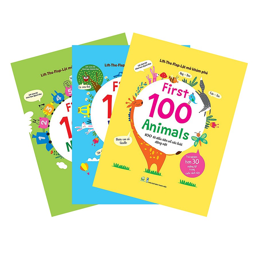 Combo Lift-The-Flap - Lật Mở Khám Phá - First 100 Words + First 100 Animals + First 100 Numbers 