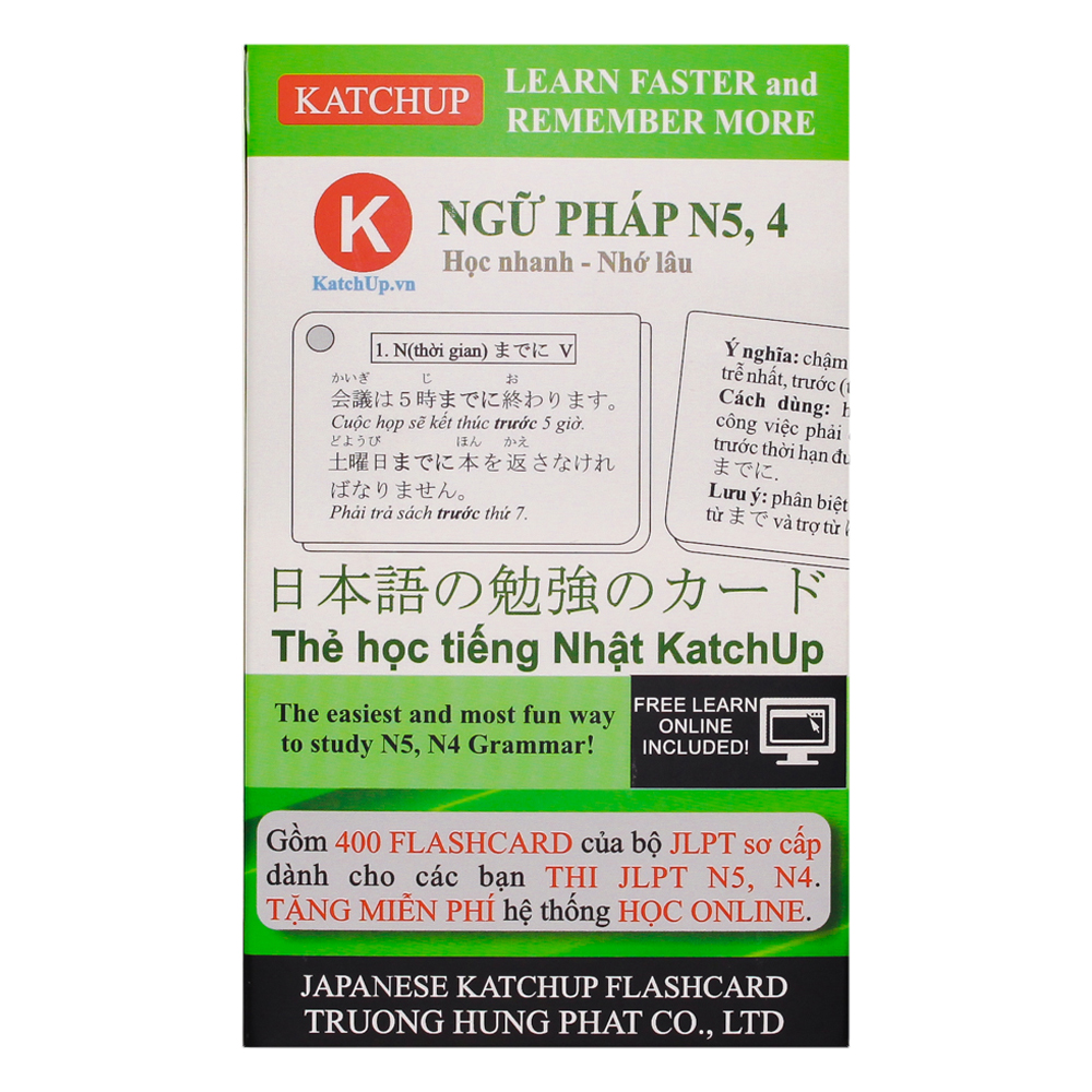 Combo Trọn Bộ KatchUp Flashcard Sơ Cấp Tiếng Nhật N5.4 - High Quality