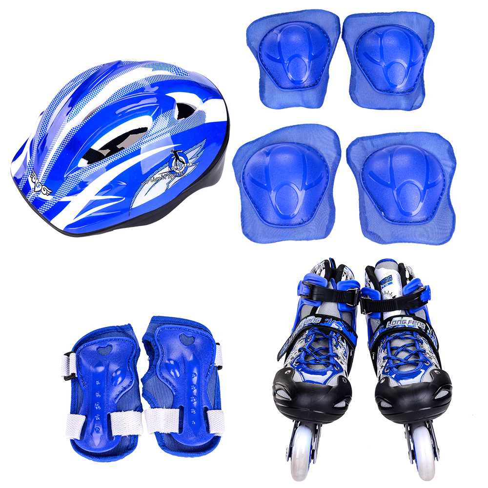Combo Găng Tay + Mũ Bảo Hiểm + Giày Patin PTB - PT01- Xanh