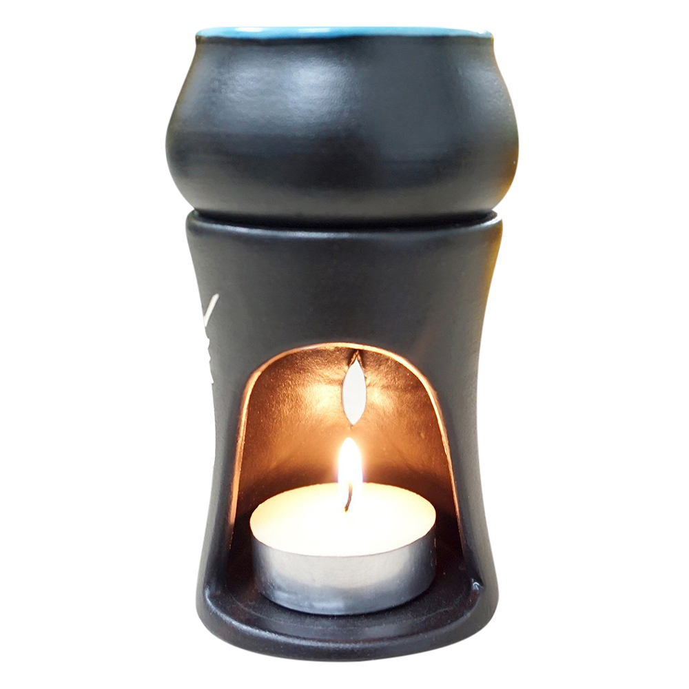 Combo Đèn Xông Tinh Dầu Nến Hình Trụ Milaganics + Nến Tealight (Hộp 10 Viên)