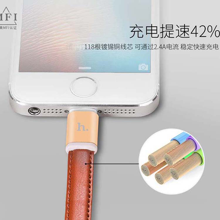 Cáp Sạc Hoco UPF04 Leather Key Chain - Hàng Chính Hãng