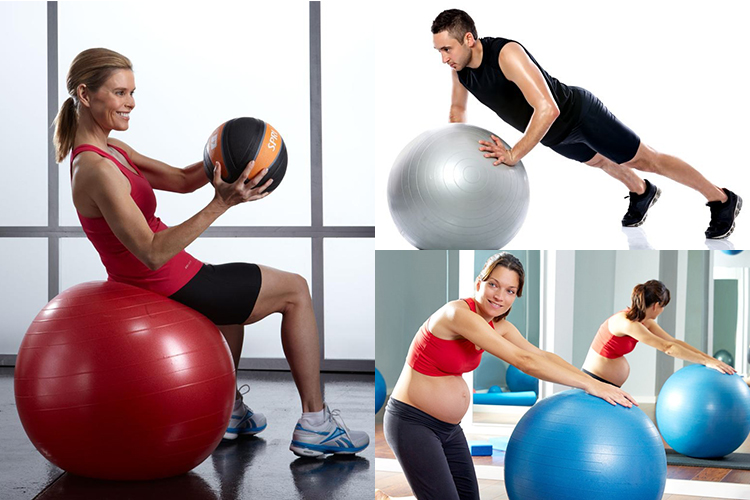 Bóng Tập Yoga Trơn Best Sport DK075XANH - Xanh Dương + Tặng Kèm Bơm