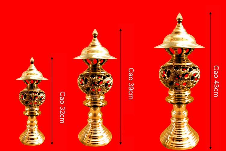 Đôi Đèn Thờ Rồng Phượng Vĩnh Tiến RP3