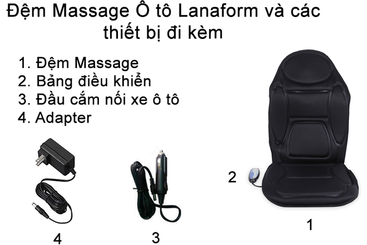 Đệm Massage Cho Ô Tô Lanaform LA110304