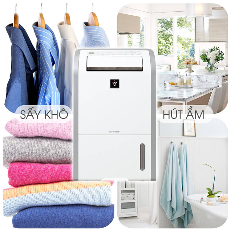 Máy Hút Ẩm Sharp DW-D20A-W - Trắng - Hàng chính hãng