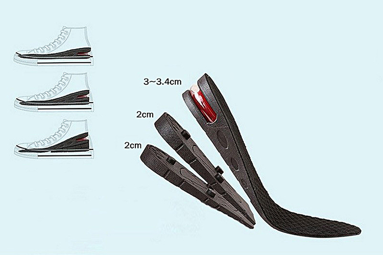 Lót Giày Tăng Chiều Cao 3 Lớp Không Khí Nguyên Bàn - Đen