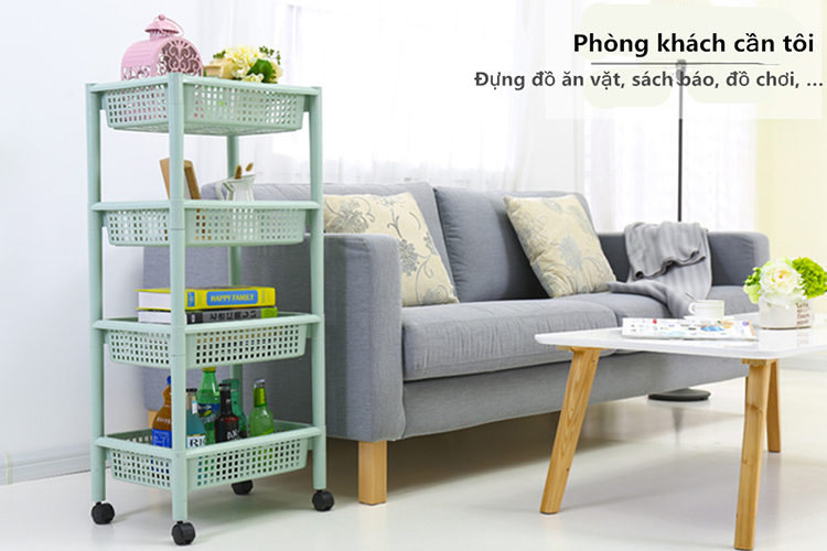 Kệ Đựng Đồ 3 Tầng Hình Chữ Nhật Mỹ An Cư 2084 (73 x 45 cm) - Tím