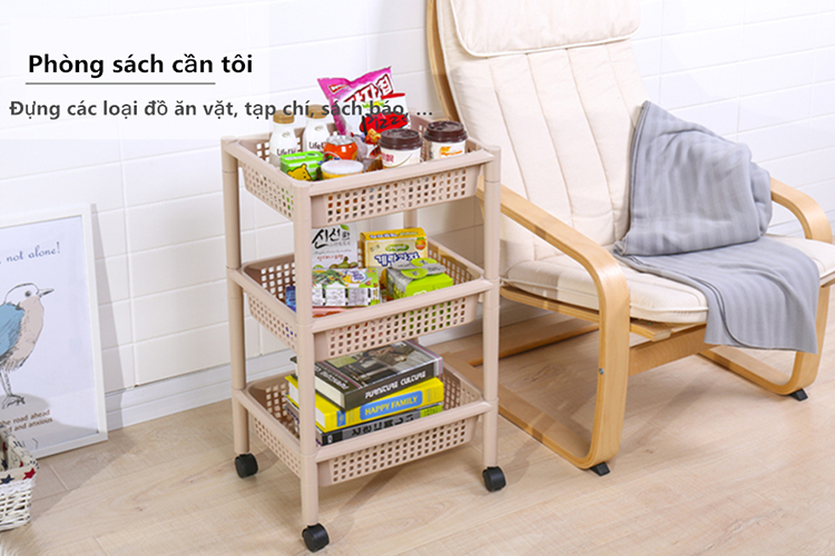 Kệ Đựng Đồ 3 Tầng Hình Chữ Nhật Mỹ An Cư 2084 (73 x 45 cm) - Tím