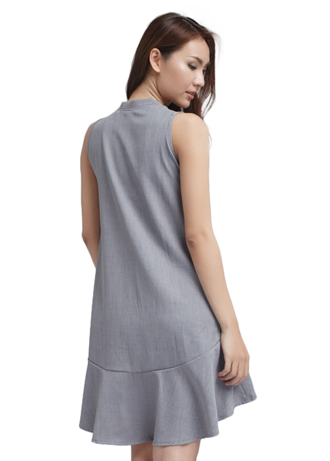 Đầm Đuôi Cá Cổ V Đính Nơ Labelle D199
