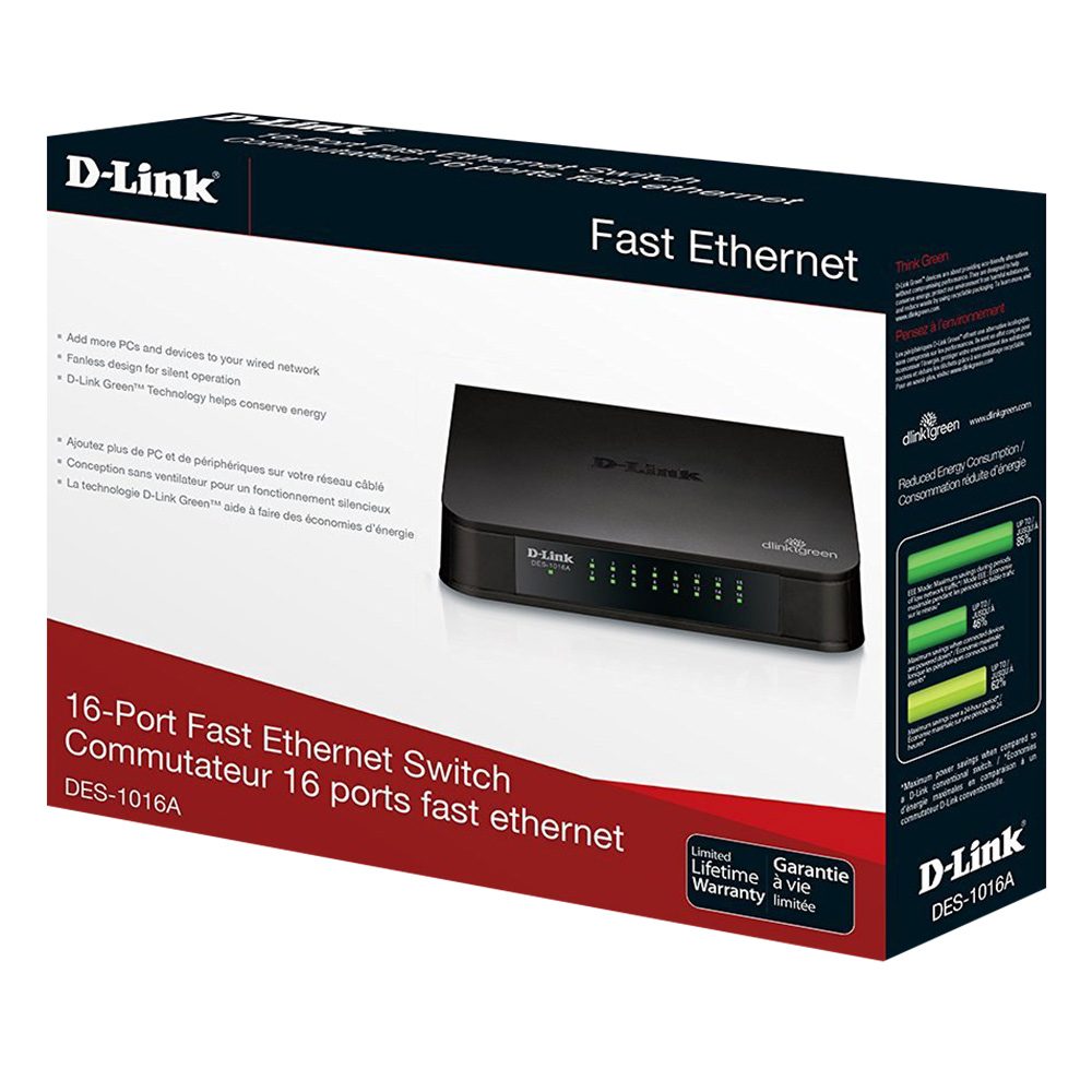 D-Link DES-1016A - Switch 16 Cổng 10/10M - Hàng Chính Hãng