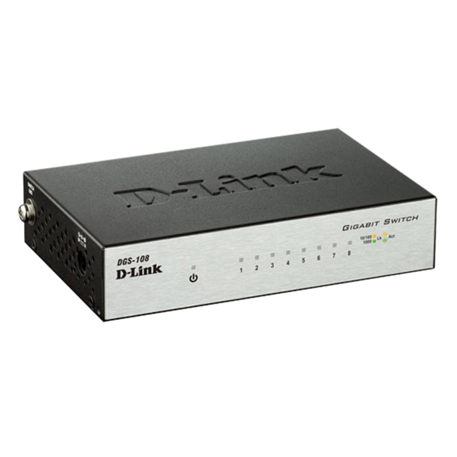 Bộ Chia Mạng Switch 8 Cổng 10/100/1000M D-Link DGS-108 - Hàng Chính Hãng