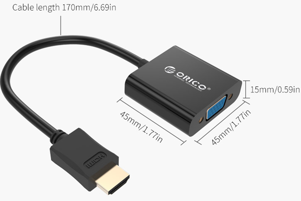 Cáp chuyển HDMI to VGA Orico DHTV-C20