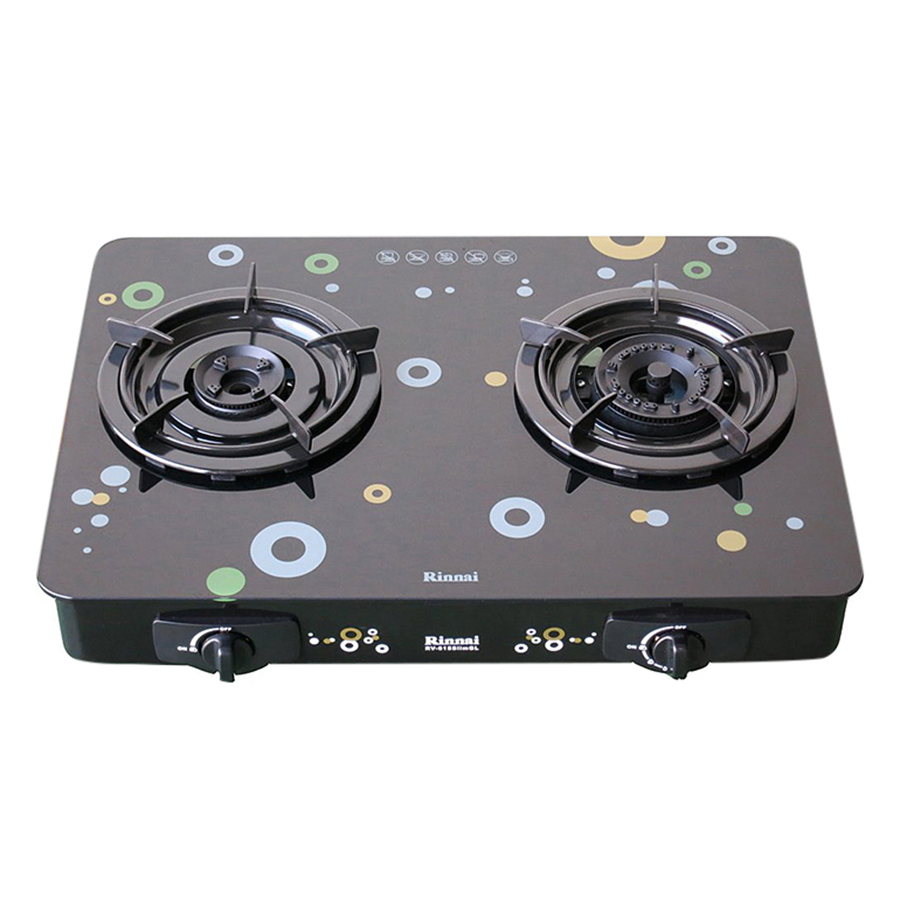 Bếp Gas Dương Rinnai RV-615SLIM - Đen - Hàng Chính Hãng