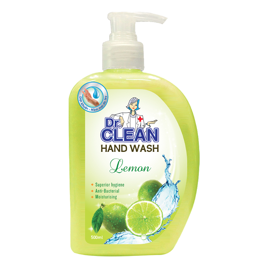 Nước rửa tay Dr Clean tinh chất dâu chanh 500ml