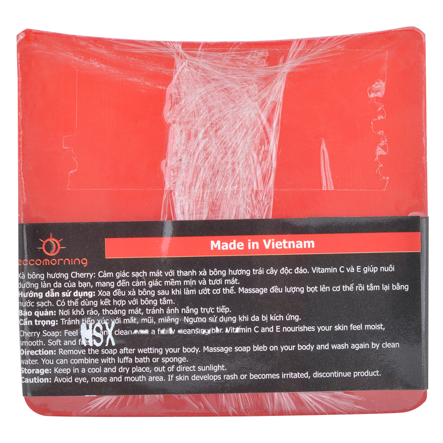 Combo 4 Xà Bông Hình Vuông Eccomorning Hương Cherry, Dâu, Vanilla, Dừa