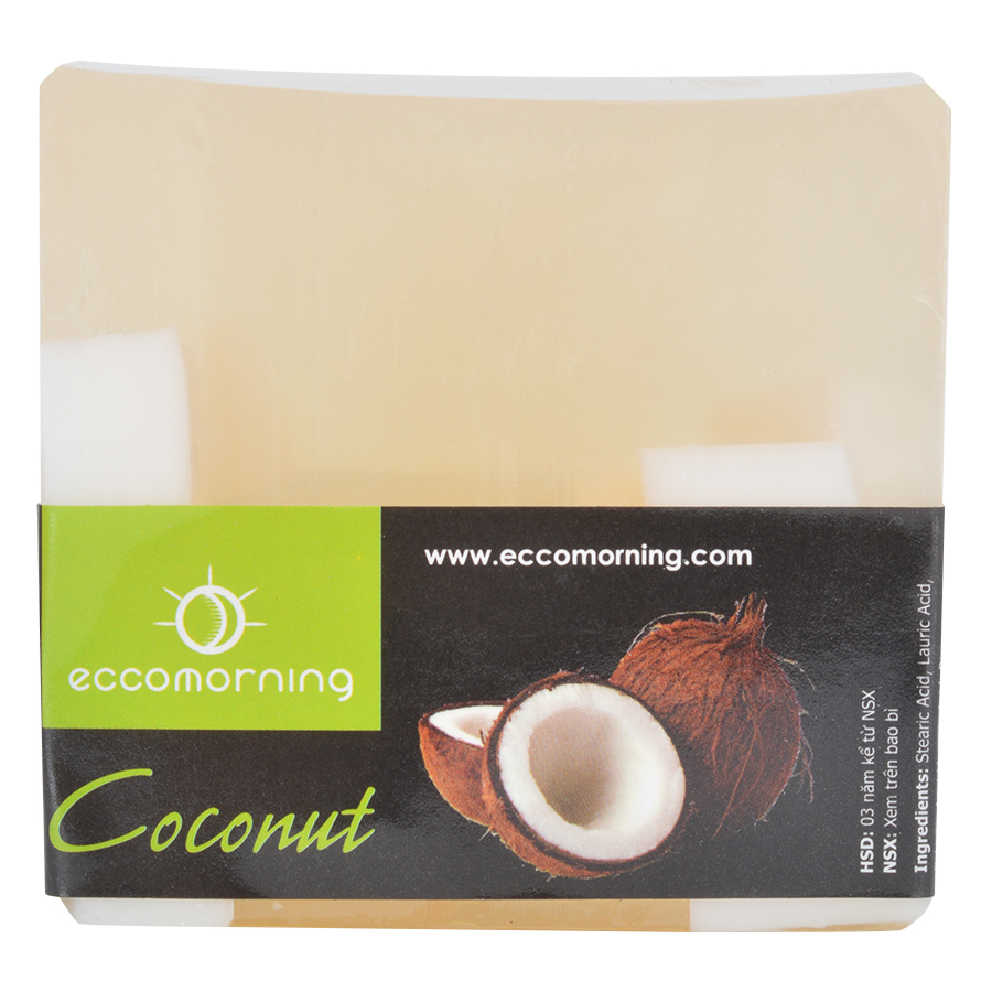 Combo 4 Xà Bông Hình Vuông Eccomorning Hương Cherry, Dâu, Vanilla, Dừa