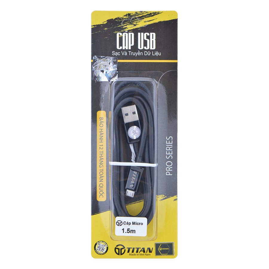 Cáp Sạc Titan Micro USB TITAN-CA10 (1m) - Hàng Chính Hãng