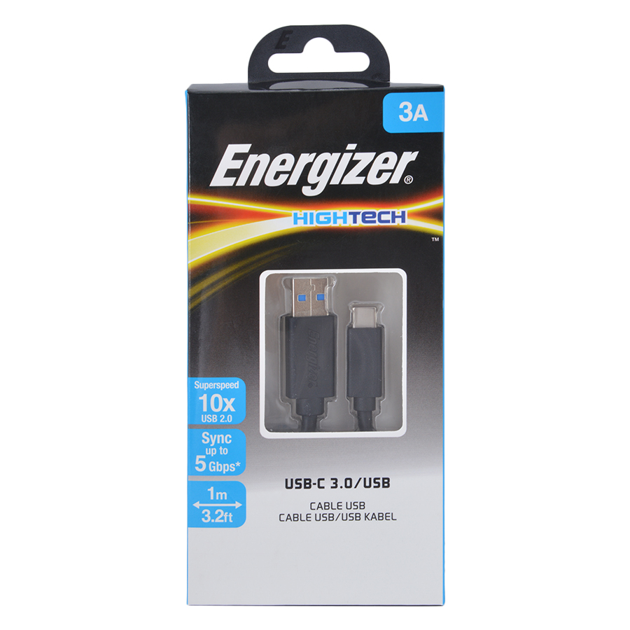 Dây Cáp USB Type C 3.0 Energizer C11C3AMGBK4 (1m) - Hàng Chính Hãng