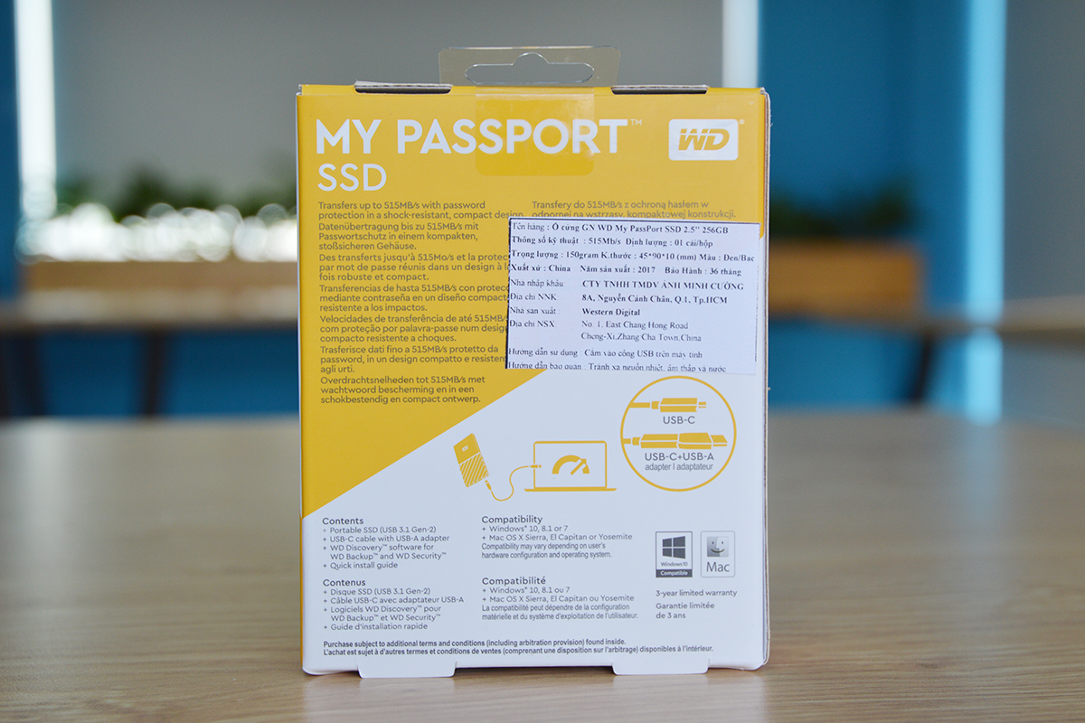 Ổ Cứng Di Động WD My Passport SSD 256GB - Hàng Chính Hãng