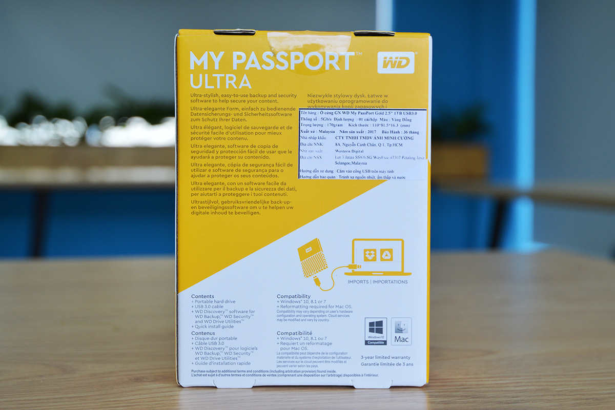 Ổ Cứng Di Động WD My Passport Ultra 1TB - Hàng Chính Hãng