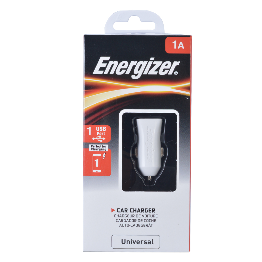 Hình ảnh Adapter Sạc Dùng Trên Xe Hơi USB 1A Energizer  - Hàng Chính Hãng