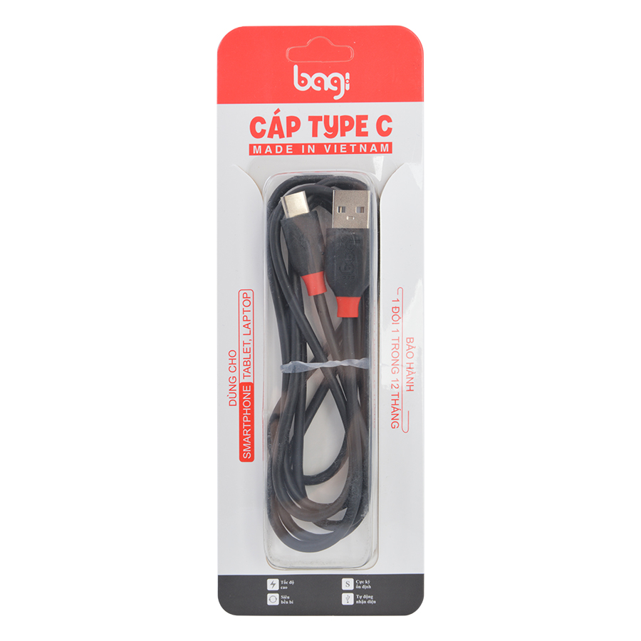 Cáp sạc usb type-c Bagi CA150 1.5m